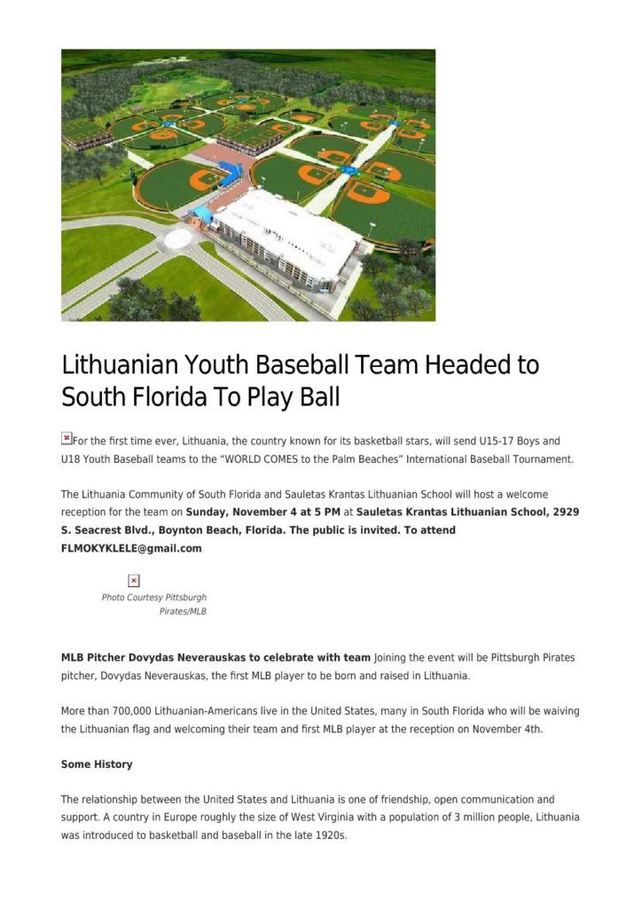 Lithuanian Youth Baseball Team Headed to S Florida to Play Ball_ SFL Reporter